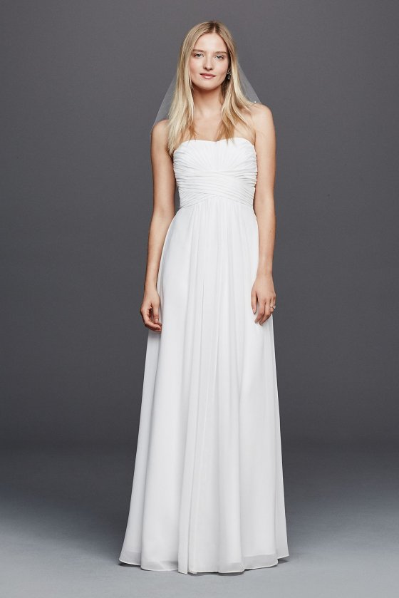Chiffon Wedding Dress with Strapless Ruched Bodice INT15555 [INT15555]