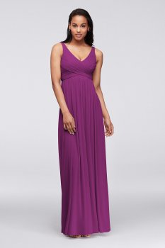Long Dress with Mesh and Swooping Cowl Back Detail F15933