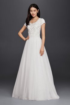 Modest Short Sleeve A-Line Wedding Dress Collection SLWG3811
