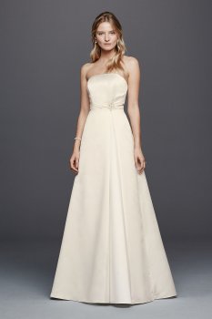 Beaded Satin Wedding Dress with Brooch Collection OP1257