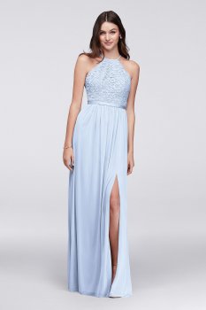 Mesh Open-Back Lace Bridesmaid Dress F19608