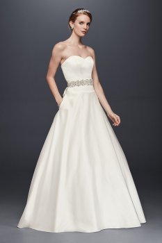 Satin Sweetheart Ball Gown with Button Back Collection WG3828