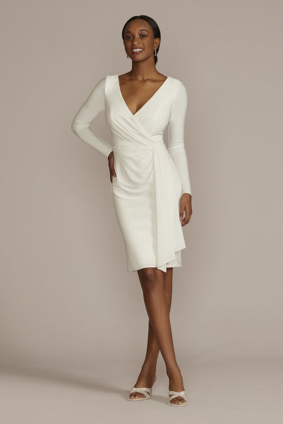 Long Sleeve Jersey Dress with Side Draping DB Studio SDWG1091