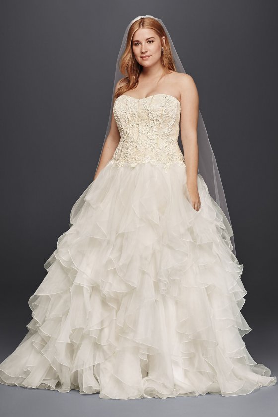 Organza Ruffle Skirt Wedding Dress 8CWG568 [8CWG568]
