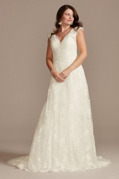 Illusion Cap Sleeve Lace Wedding Dress DB Studio WG4026