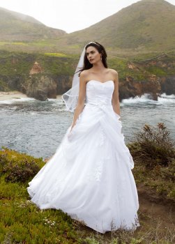 Tulle Ball Gown with Lace-Up Back and Side Swags AI10012163