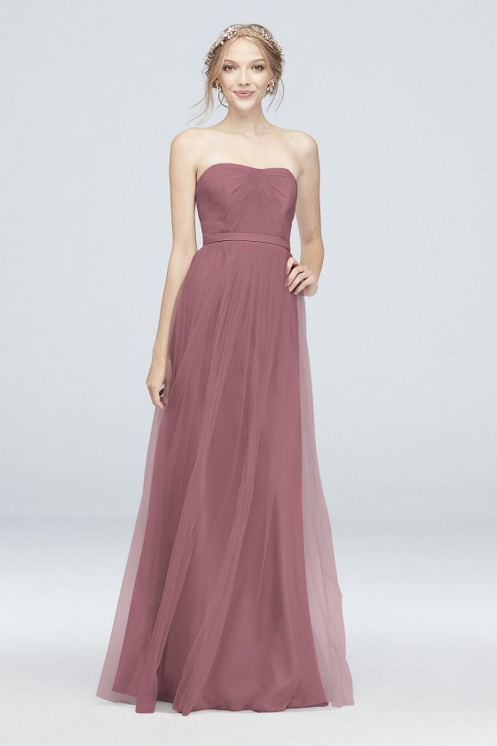 Style-Your-Way 6 Tie Tulle Long Bridesmaid Dress F19958 [F19958]