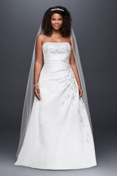 A-line Plus Size Wedding Dress with Lace Up Back Collection 9V9665