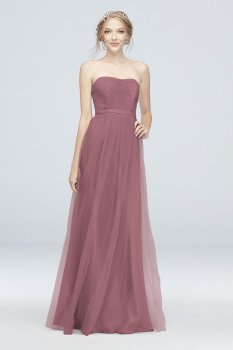 Style-Your-Way 6 Tie Tulle Long Bridesmaid Dress F19958