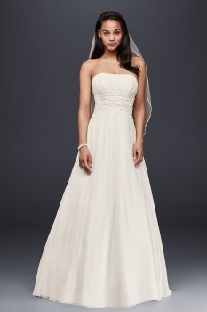 Chiffon Wedding Dress with Beaded Lace Waist Collection NTV9743