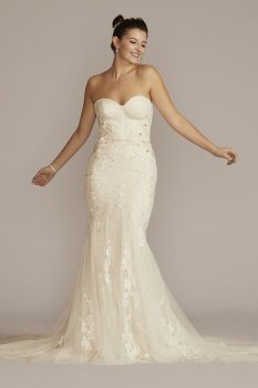 Sparkling Corset Bodice Mermaid Tall Wedding Gown Galina Signature 4XLSWG920