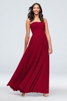 Long Strapless F20051 Style Bridesmaid Dress with Cross Waist