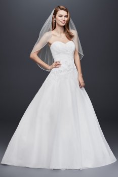 Strapless Tulle Wedding Dress with Lace Applique Collection WG3740