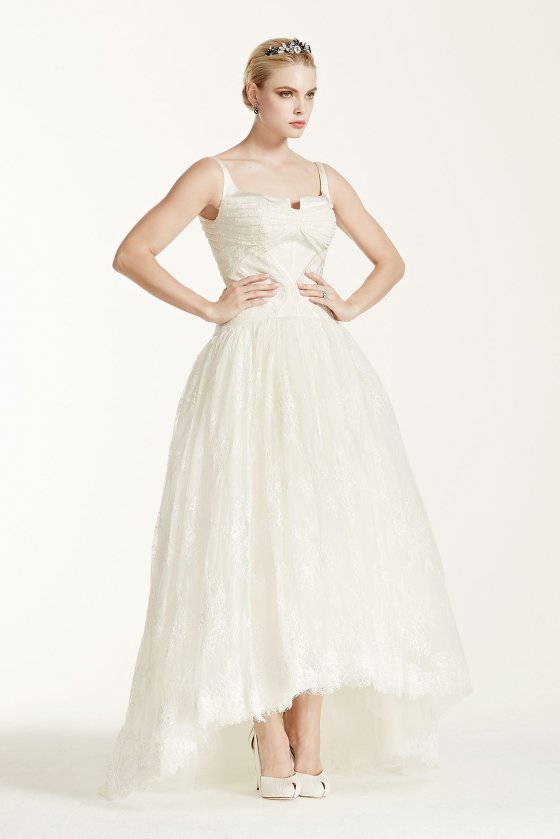 Truly Zac Posen Lace High Low Tank Wedding Dress ZP341412