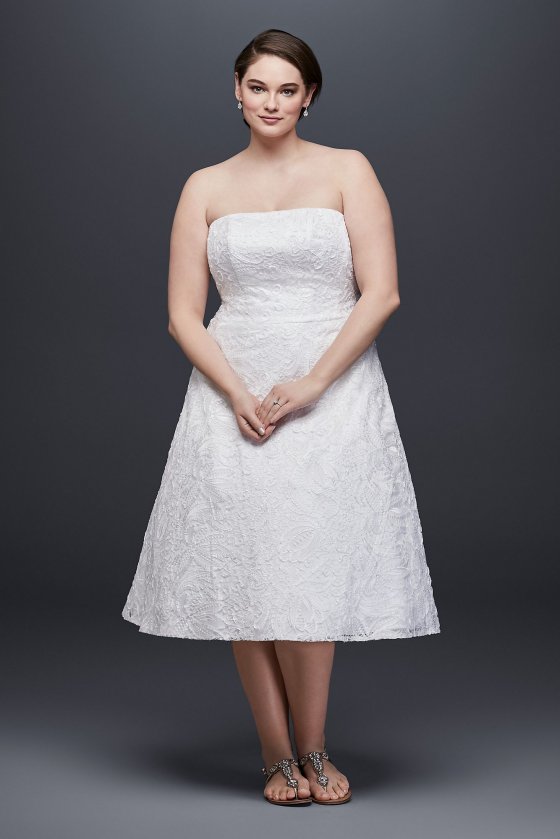 Soutache Lace Tea-Length Plus Size Wedding Dress Collection 9OP1314