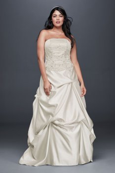 Embroidered Satin Plus Size Wedding Dress Collection 9OP1303