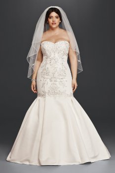 Lace and Satin Plus Size Mermaid Wedding Dress Collection 9WG3810