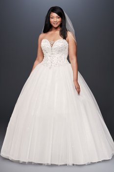 Beaded Illusion Plus Size Ball Gown Wedding Dress Collection 9V3849