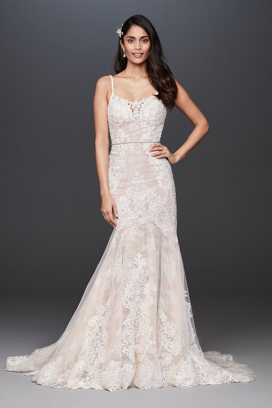 Lace Mermaid Wedding Dress with Moonstone Detail SWG824 [SWG824]