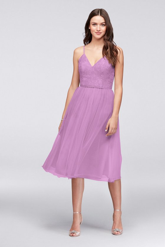 Tulle and Lace Short Bridesmaid Dress F19704 [F19704]
