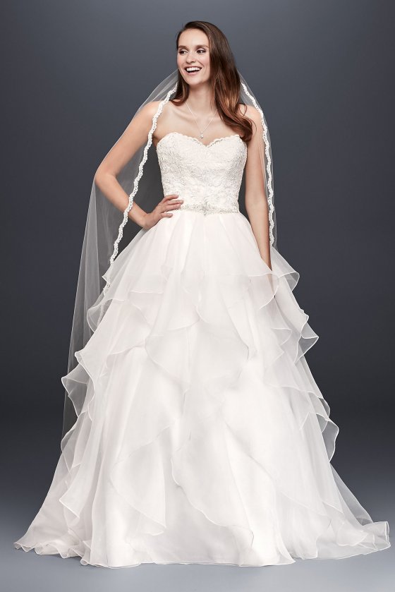Lace and Organza Wedding Ball Gown with Beading Collection WG3830 [WG3830]