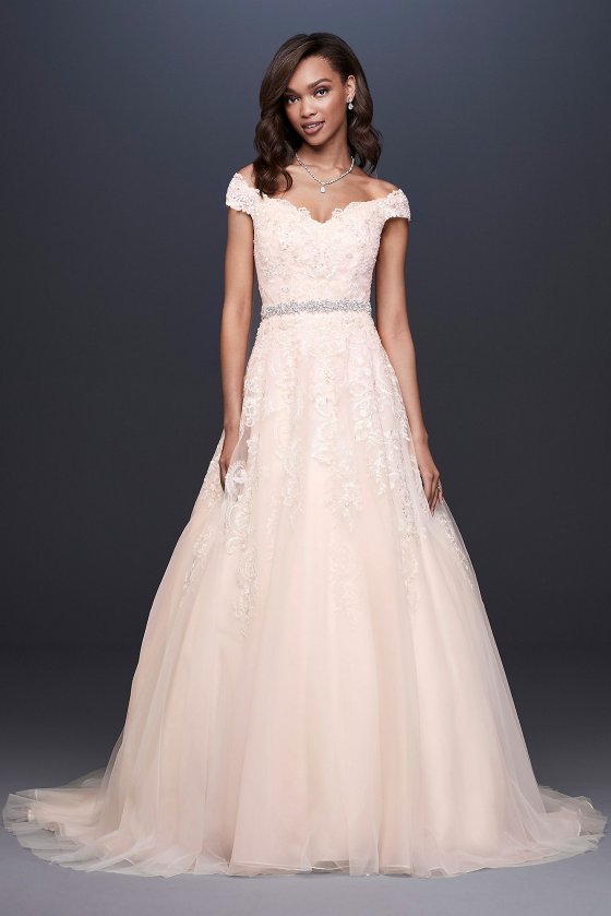 Off-the-Shoulder Applique Ball Gown Wedding Dress Collection WG3940 [WG3940]