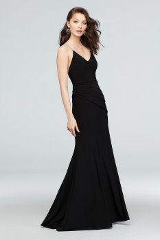 Jersey V-Neck Dress with Crystal Straps Style DS270051
