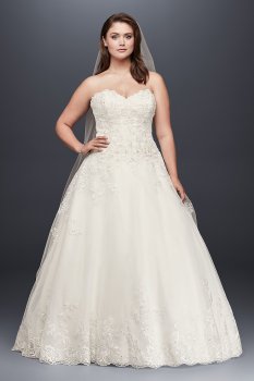 Beaded Lace and Tulle Plus Size Wedding Dress Jewel 9V3836