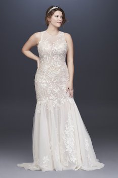 Blooming Applique Plus Size Wedding Dress 8MS251201