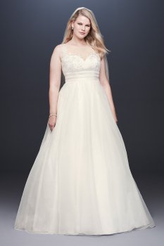 Appliqued Organza A-line Plus Size Wedding Dress Collection 9WG3944