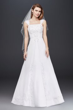 A line Chiffon Split Front Overlay Wedding Dress Collection V9010