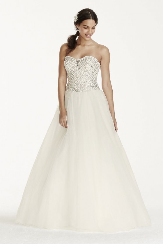 Jewel Tulle Wedding Dress with Crystal Detail WG3754 [WG3754]