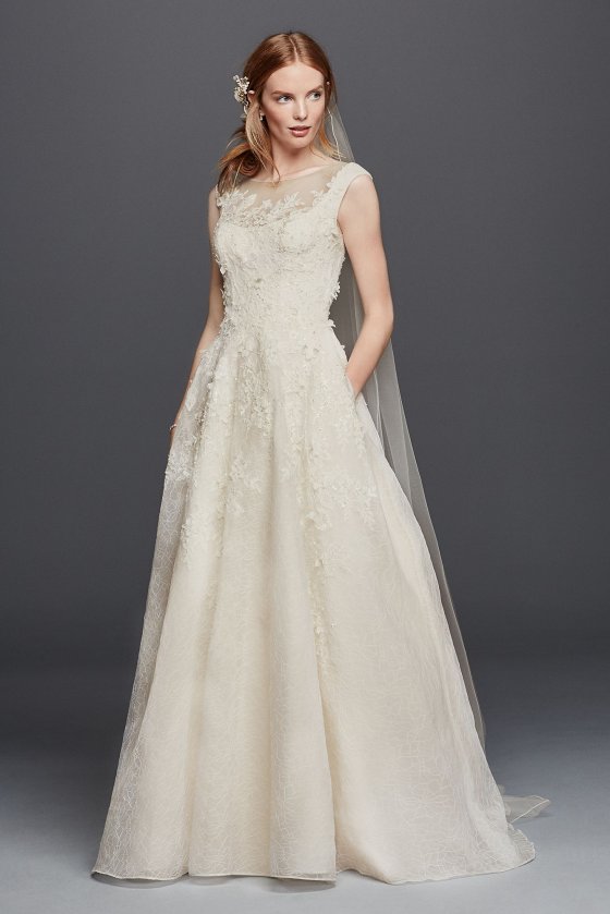 Cap Sleeve Wedding Dress CWG730 [CWG730]