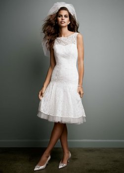 All Over Lace Short Dress with Illusion Neckline AI16030059
