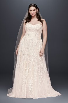 Lace A-Line Plus Size Wedding Dress 8MS251174