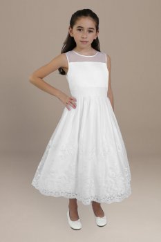Mia Sleeveless Satin Flower Girl Dress US Angels C929