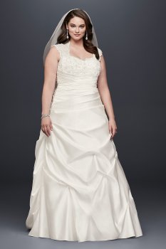 Cap Sleeve Satin A-line Plus Size Wedding Dress Collection 9T3090