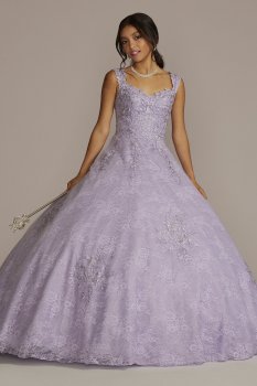 Lace Applique Semi-Cap Sleeve Quince Ball Gown Fifteen Roses FR2203