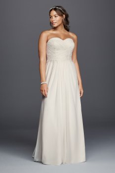 Strapless Chiffon Sheath Plus Size Wedding Dress Collection 9WG3793
