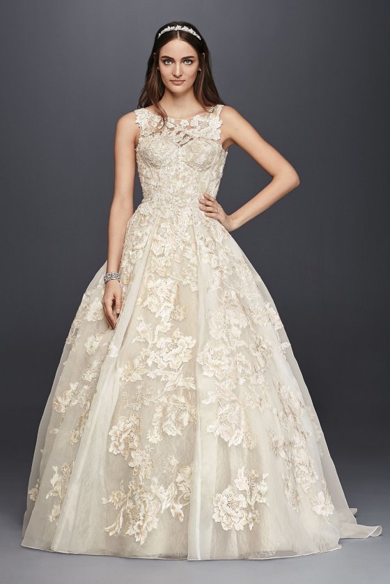 High Neck Tank Lace Wedding Dress CWG658 [CWG658]
