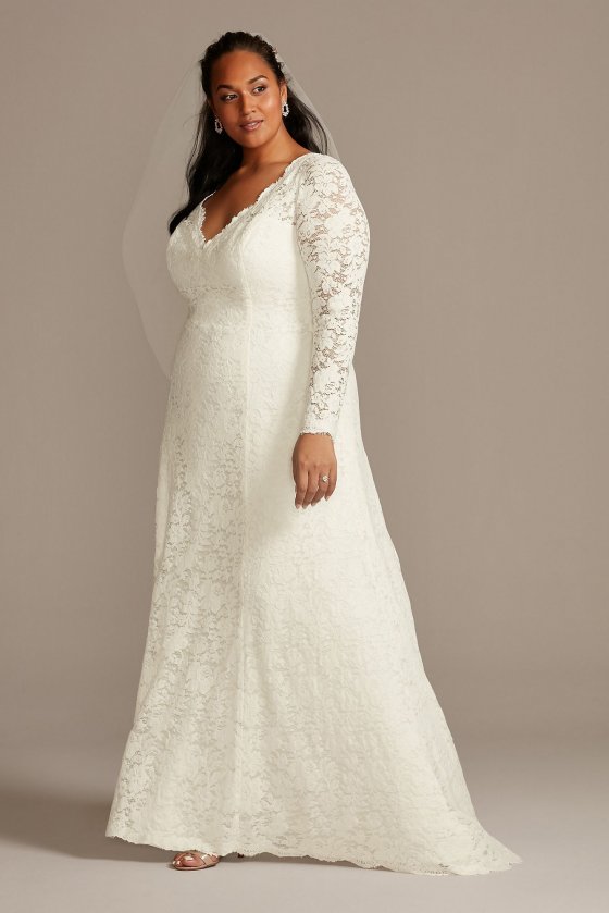 Plus Size 9WG3987 Style Lace Open Back Wedding Dress for Brides [9WG3987]