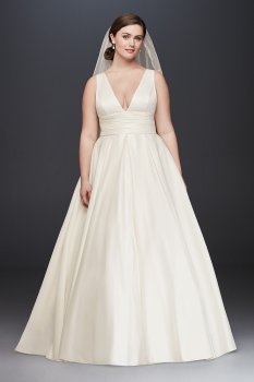 Satin Cummerbund Plus Size Wedding Dress Collection 9V3848