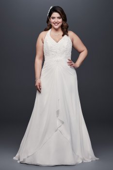 Chiffon Halter A-Line Plus Size Wedding Dress Collection 9WG3918