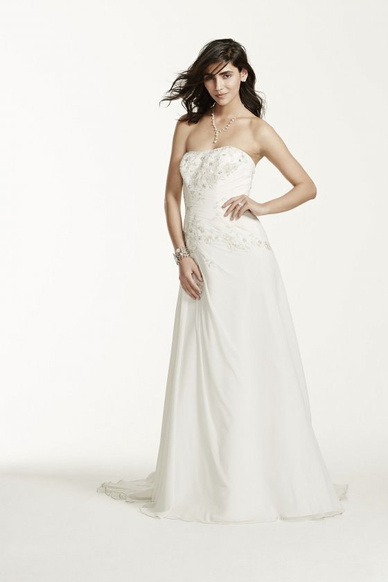 Chiffon Over Satin Wedding Dress with Side Drape Collection WG3483