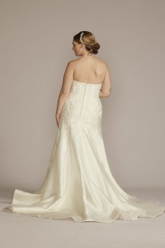 Strapless Drop Waist Plus Tall Wedding Dress Oleg Cassini 4XL8CWG934