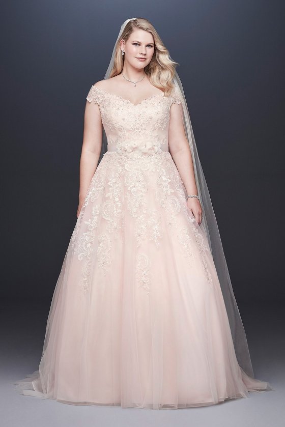 Off-the-Shoulder Applique Plus Size Wedding Dress Collection 9WG3940 [9WG3940]