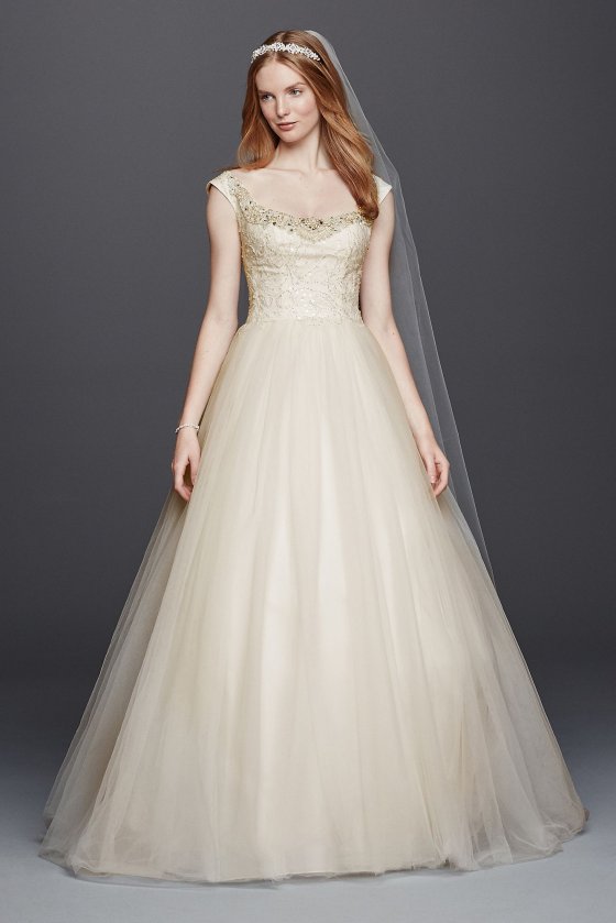 Embellished Tulle Wedding Dress CWG733