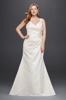Satin and Lace Plus Size Mermaid Wedding Dress 9WG3809