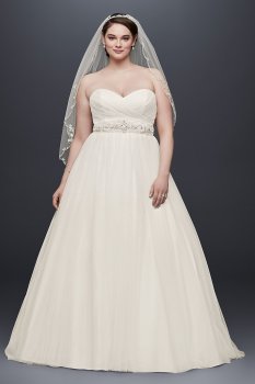 Plus Size Tulle Wedding Dress with Pleated Bodice Collection 9NTWG3802