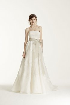 Satin Organza and Lace Wedding Dress MS251001